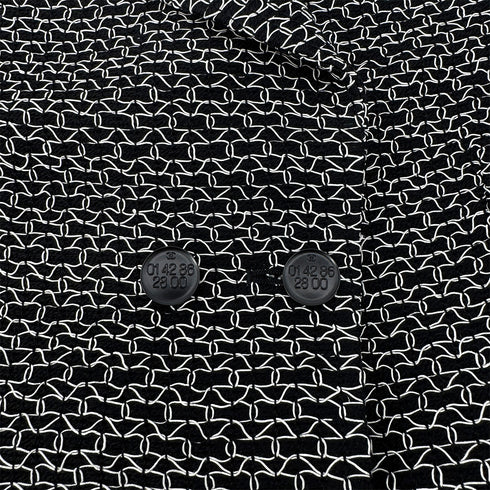 CHANEL BOUTIQUE VINTAGE DOUBLE BUTTON JACKET BLACK WHITE WOOL 38 98P RTW 90289566 - PURPOSE
