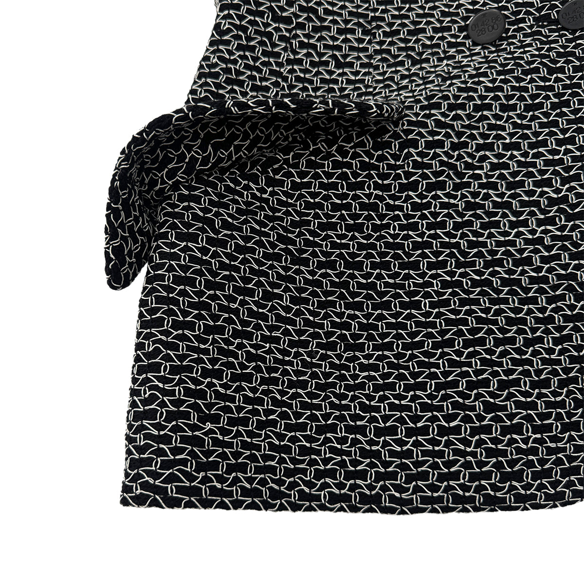 CHANEL BOUTIQUE VINTAGE DOUBLE BUTTON JACKET BLACK WHITE WOOL 38 98P RTW 90289566