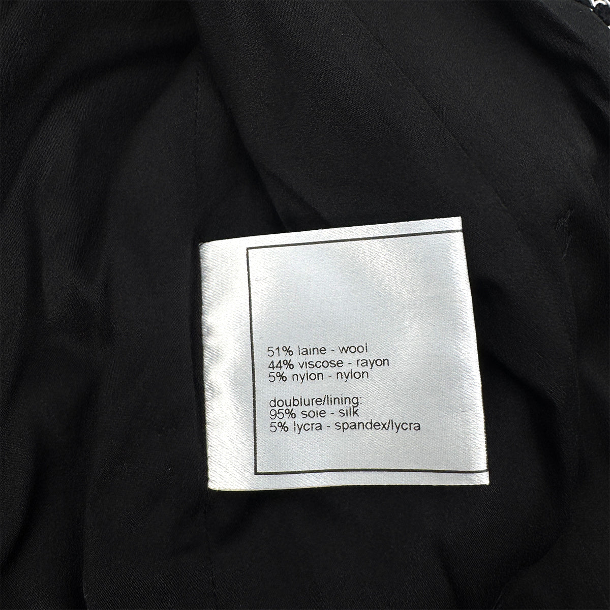 CHANEL BOUTIQUE VINTAGE DOUBLE BUTTON JACKET BLACK WHITE WOOL 38 98P RTW 90289566