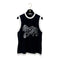 CHANEL SLEEVELESS TOPS LION PAINT BLACK WHITE COTTON 38 P72 RTW 90289567