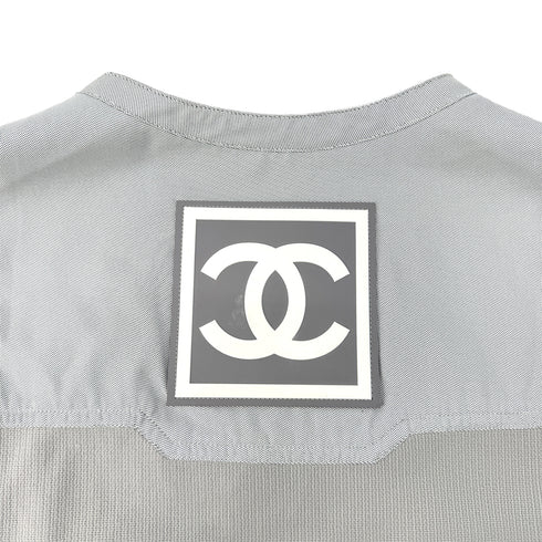 CHANEL COCOMARK IDENTIFICATION SPORTSLINE VEST AND SHORTS SET GRAY 36 01P RTW90289568