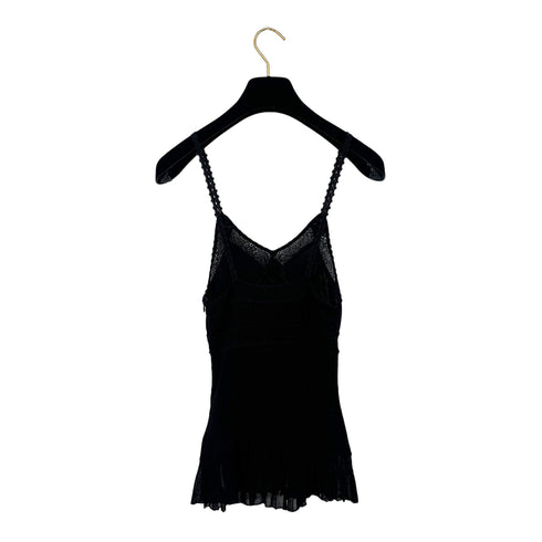 CHANEL COCOMARK RACE CAMISOLE TOPS BLACK RAYON 34 07C RTW 90289570