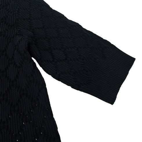 CHANEL COCOMARK COCO LOGO BUTTON SHORT SLEEVE TOPS BLACK COTTON 34 P63 RTW 90289571