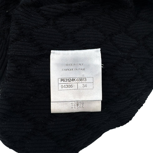 CHANEL COCOMARK COCO LOGO BUTTON SHORT SLEEVE TOPS BLACK COTTON 34 P63 RTW 90289571