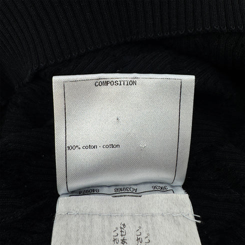 CHANEL COCOMARK COCO LOGO BUTTON SHORT SLEEVE TOPS BLACK COTTON 34 P63 RTW 90289571