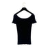 CHANEL COCO BUTTON SHORT SLEEVE KNIT TOPS BLACK COTTON 36 07P RTW 90289572