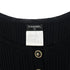 CHANEL COCO BUTTON SHORT SLEEVE KNIT TOPS BLACK COTTON 36 07P RTW 90289572