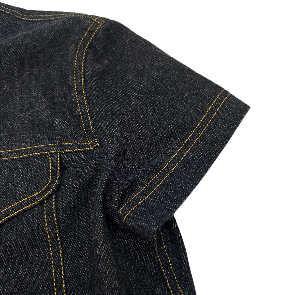 CHANEL VINTAGE COCO BUTTON DENIM SHORT JACKET NAVY COTTON 40 E97 RTW 90289573