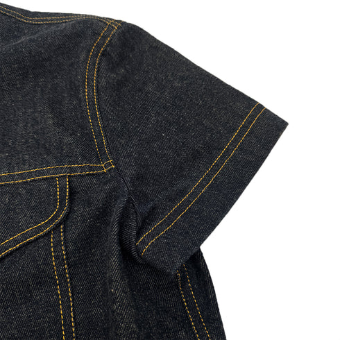 CHANEL VINTAGE COCO BUTTON DENIM SHORT JACKET NAVY COTTON 40 E97 RTW 90289573 - PURPOSE