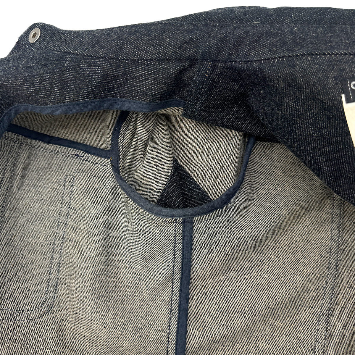 CHANEL VINTAGE COCO BUTTON DENIM SHORT JACKET NAVY COTTON 40 E97 RTW 90289573