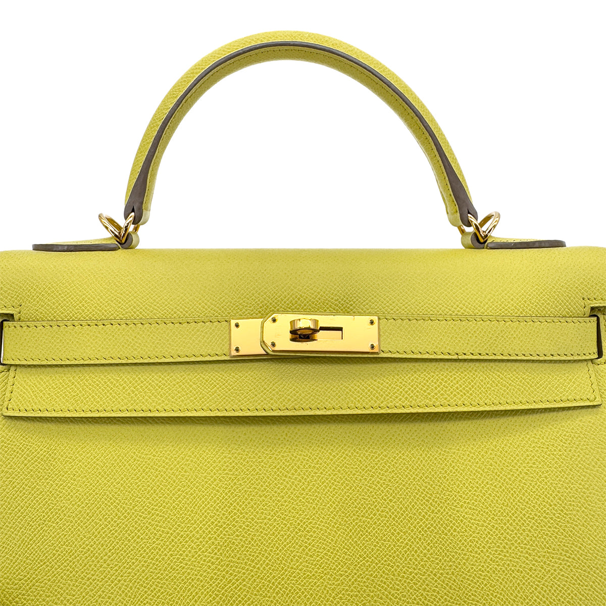 HERMES KELLY 32 SELLIER SOUFRE VEAU EPSOM HAND SHOULDER BAG □Q GHW 90290193