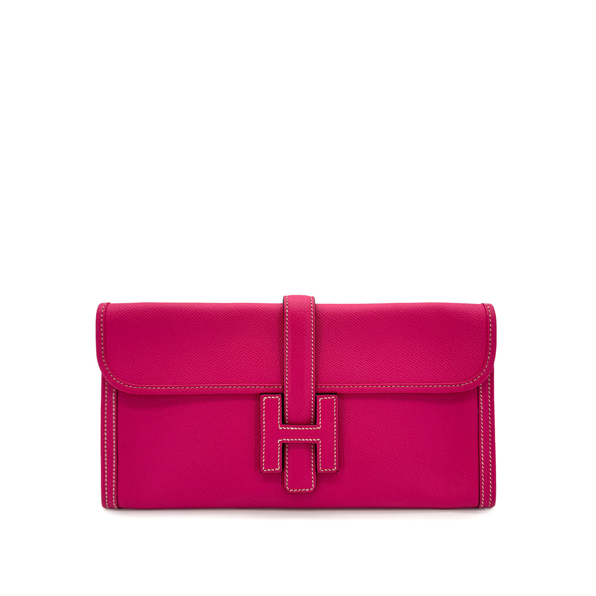 HERMES JIGE ELAN 29 ROSE TYRIEN VEAU EPSOM CLUTCH BAG □O 90290195