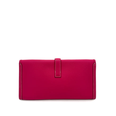 HERMES JIGE ELAN 29 ROSE TYRIEN VEAU EPSOM CLUTCH BAG □O 90290195 - PURPOSE