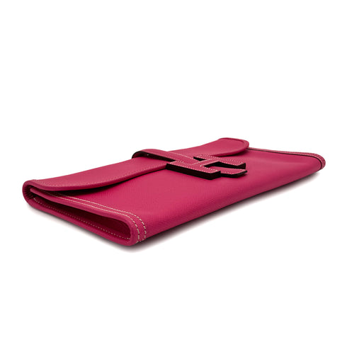HERMES JIGE ELAN 29 ROSE TYRIEN VEAU EPSOM CLUTCH BAG □O 90290195 - PURPOSE