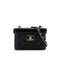 CHANEL VINTAGE CHAIN SHOULDER VANITY BAG BLACK CAVIAR SKIN 90290196