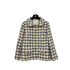 CHANEL COCO BUTTON HOUNDSTOOTH JACKET BEIGE GRAY WOOL 38 98A RTW 90290198