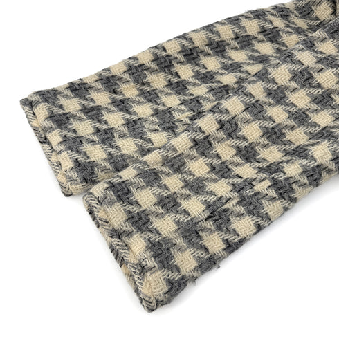 CHANEL COCO BUTTON HOUNDSTOOTH JACKET BEIGE GRAY WOOL 38 98A RTW 90290198