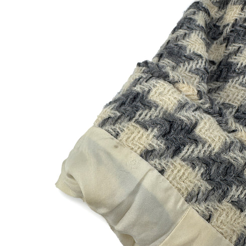 CHANEL COCO BUTTON HOUNDSTOOTH JACKET BEIGE GRAY WOOL 38 98A RTW 90290198