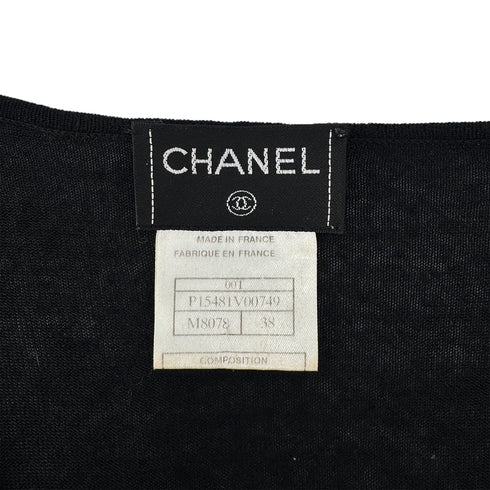 CHANEL VINTAGE COCOMARK LONG SLEEVE TOPS BLACK RAYON 38 00T RTW 90290199 - PURPOSE