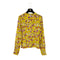 CHANEL ALL OVER PATTERN SHIRT LONG SLEEVE YELLOW SILK 40 01P RTW 90290200