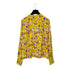 CHANEL ALL OVER PATTERN SHIRT LONG SLEEVE YELLOW SILK 40 01P RTW 90290200