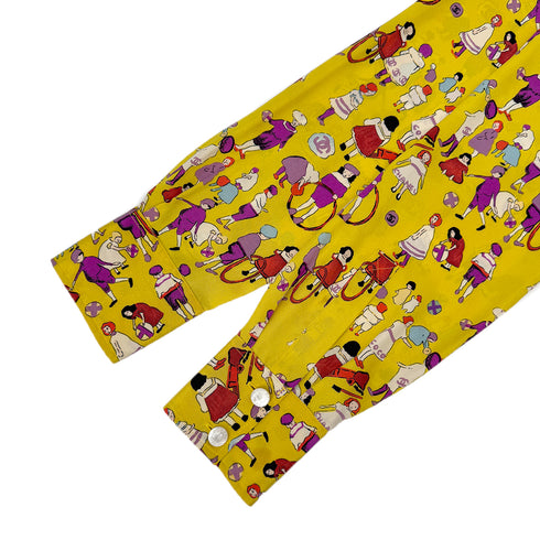 CHANEL ALL OVER PATTERN SHIRT LONG SLEEVE YELLOW SILK 40 01P RTW 90290200