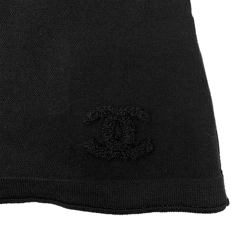 CHANEL JACQUARD CC SLEEVELESS TOPS BLACK COTTON 38 P46 RTW 90290201