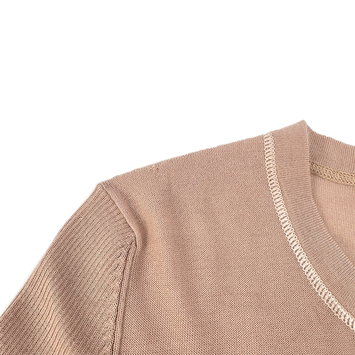 CHANEL KNIT LONG SLEEVE TOPS PINK CASHMERE 42 03C RTW 90290202