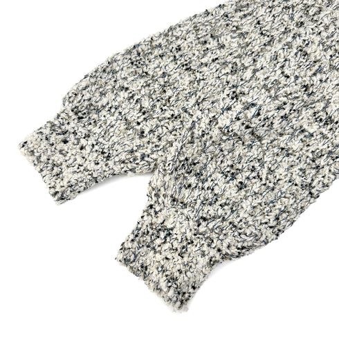 CHANEL METALLIC KNIT TOPS COCO BUTTON WHITE BLUE WOOL 36 P61 RTW 90290203