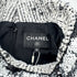 CHANEL PLAID SEQUINS DRESS WHITE BLACK POLYESTER 36 17K RTW 90290205