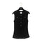 CHANEL SLEEVELESS TOPS COCO BUTTON FAUX PEARL BLACK NYLON 38 P46 RTW 90290206 - PURPOSE