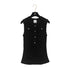 CHANEL SLEEVELESS TOPS COCO BUTTON FAUX PEARL BLACK NYLON 38 P46 RTW 90290206 - PURPOSE