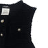 CHANEL SLEEVELESS TOPS COCO BUTTON FAUX PEARL BLACK NYLON 38 P46 RTW 90290206 - PURPOSE