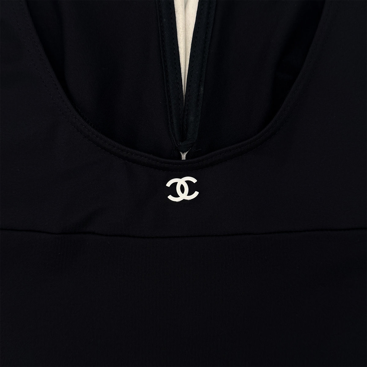 CHANEL COCOMARK SLEEVELESS SWIMWEAR DRESS BLACK NYLON 38 03C RTW 90290207