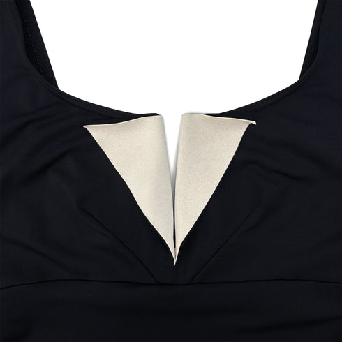 CHANEL COCOMARK SLEEVELESS SWIMWEAR DRESS BLACK NYLON 38 03C RTW 90290207