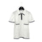 CHANEL VINTAGE COCOBUTTON BICOLOR POLO SHIRT WHITE BLACK COTTON 38 96C RTW 90290210