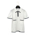 CHANEL VINTAGE COCOBUTTON BICOLOR POLO SHIRT WHITE BLACK COTTON 38 96C RTW 90290210