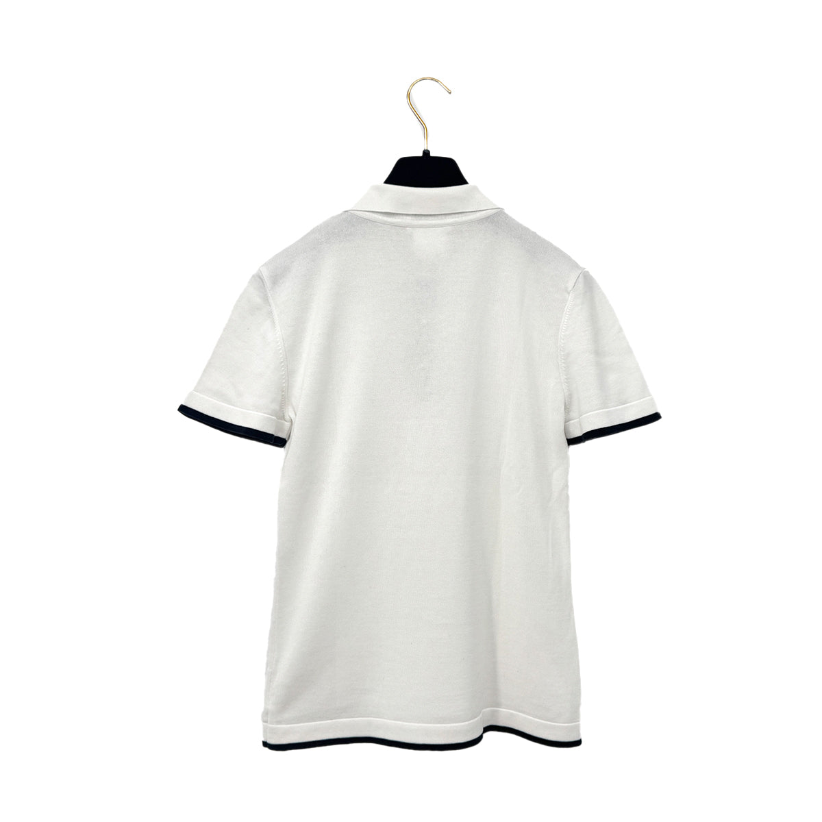 CHANEL COCOBUTTON BICOLOR POLO SHIRT WHITE BLACK COTTON 38 96C RTW 90290210