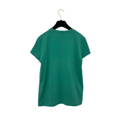CHANEL SHORT SLEEVE TOPS COCOMARK STAR CORSAGE GREEN COTTON 36 P37 RTW 90290211