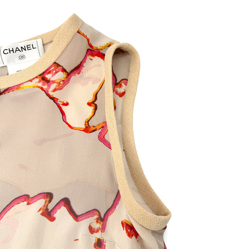 CHANEL VINTAGE MADEMOISELLE SLEEVELESS TOPS BEIGE WOOL 42 00S RTW 90290212 - PURPOSE
