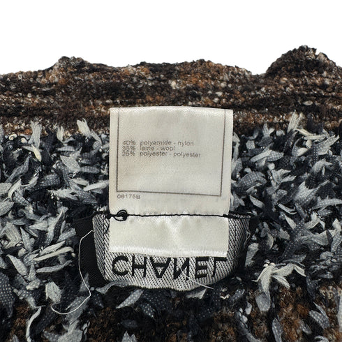 CHANEL VINTAGE LONG CARDIGAN COAT BROWN GRAY NYLON 38 97A RTW 90290213 - PURPOSE