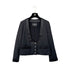 CHANEL COCO BUTTON JACKET BLACK WOOL 34 P73 RTW 90290215