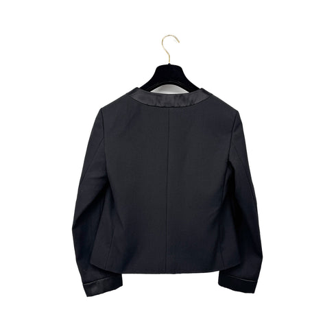 CHANEL COCO BUTTON JACKET BLACK WOOL 34 P73 RTW 90290215