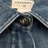 CHANEL MATELASSE COCO BUTTON DENIM ZIP UP JACKET BLUE COTTON 38 08P RTW 90290217