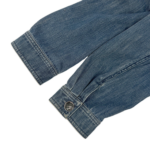 CHANEL MATELASSE COCO BUTTON DENIM ZIP UP JACKET BLUE COTTON 38 08P RTW 90290217