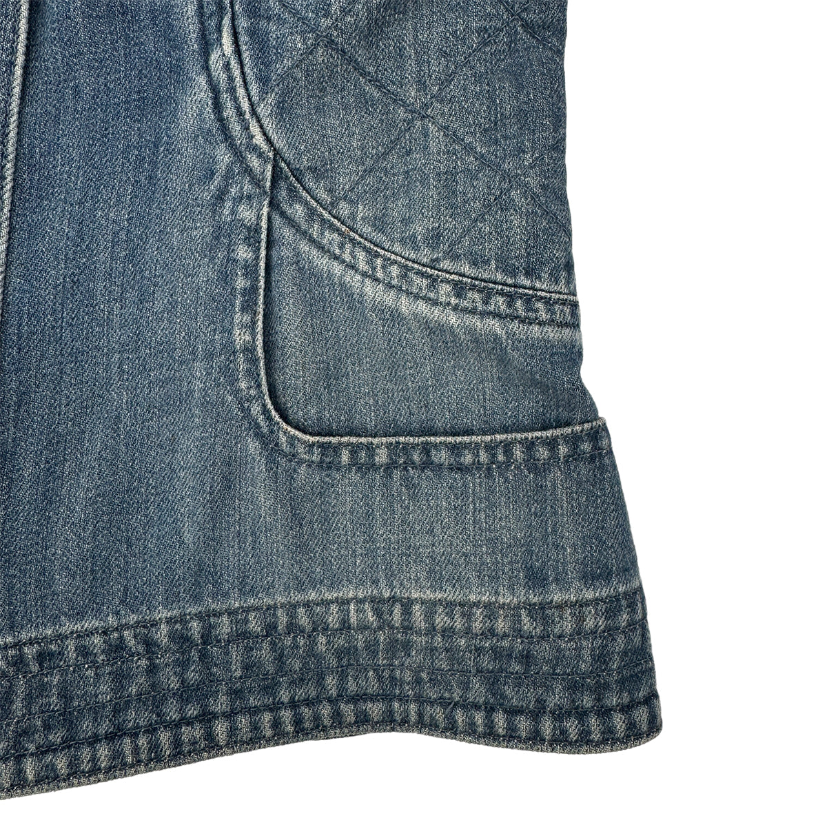 CHANEL MATELASSE COCO BUTTON DENIM ZIP UP JACKET BLUE COTTON 38 08P RTW 90290217