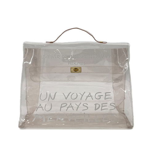 HERMES VINYL KELLY SOUVENIR DE L' EXPOSITION 1997 CLEAR HAND BAG 90290309 - PURPOSE