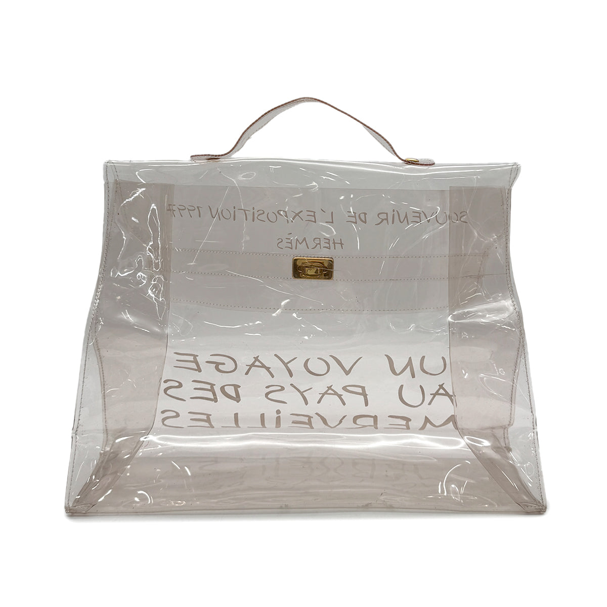 HERMES VINYL KELLY SOUVENIR DE L' EXPOSITION 1997 CLEAR HAND BAG 90290309