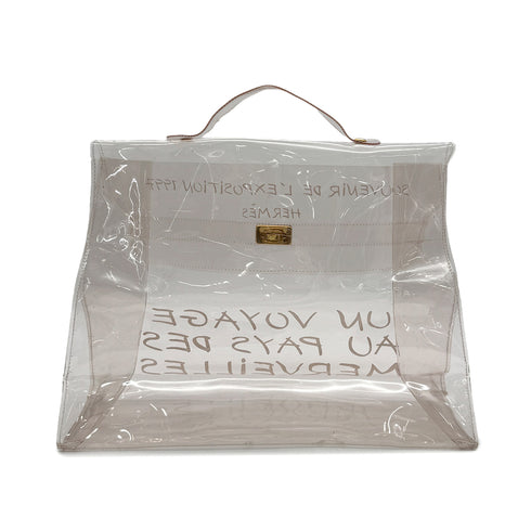 HERMES VINYL KELLY SOUVENIR DE L' EXPOSITION 1997 CLEAR HAND BAG 90290309 - PURPOSE