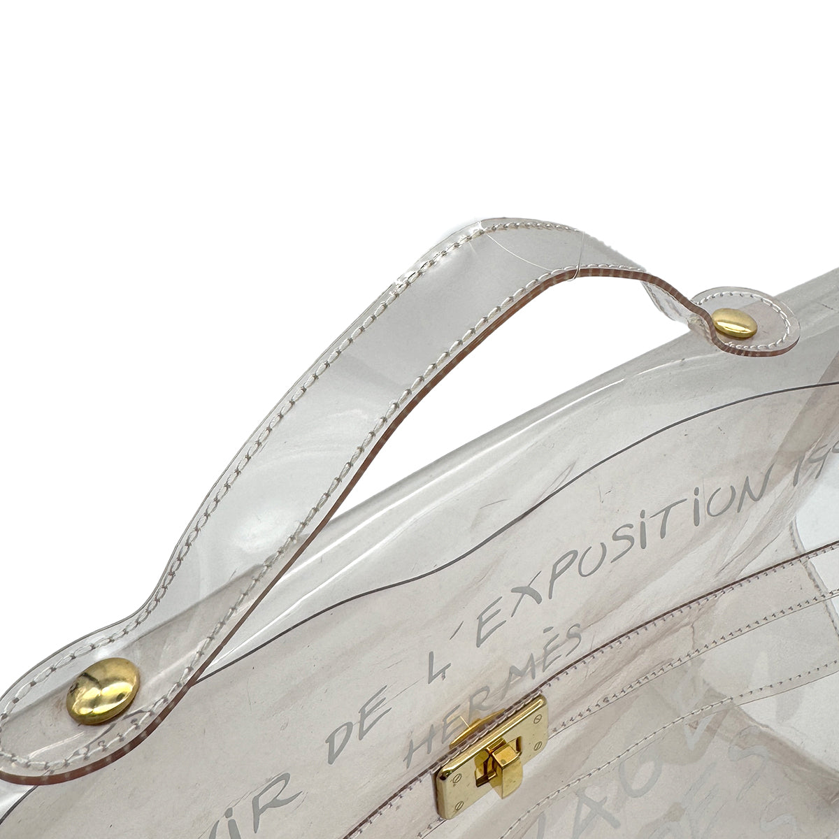 HERMES VINYL KELLY SOUVENIR DE L' EXPOSITION 1997 CLEAR HAND BAG 90290309